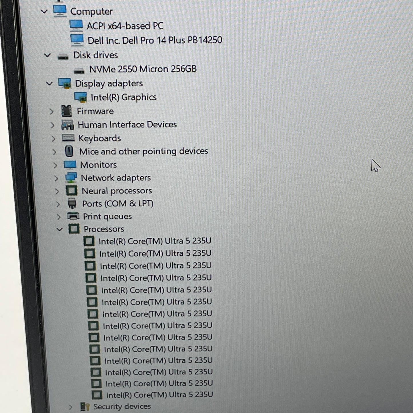 New Dell Pro 14 Plus 14 PB14250 14" Intel Ultra 5 2.0GHz 16GB RAM 256GB SSD