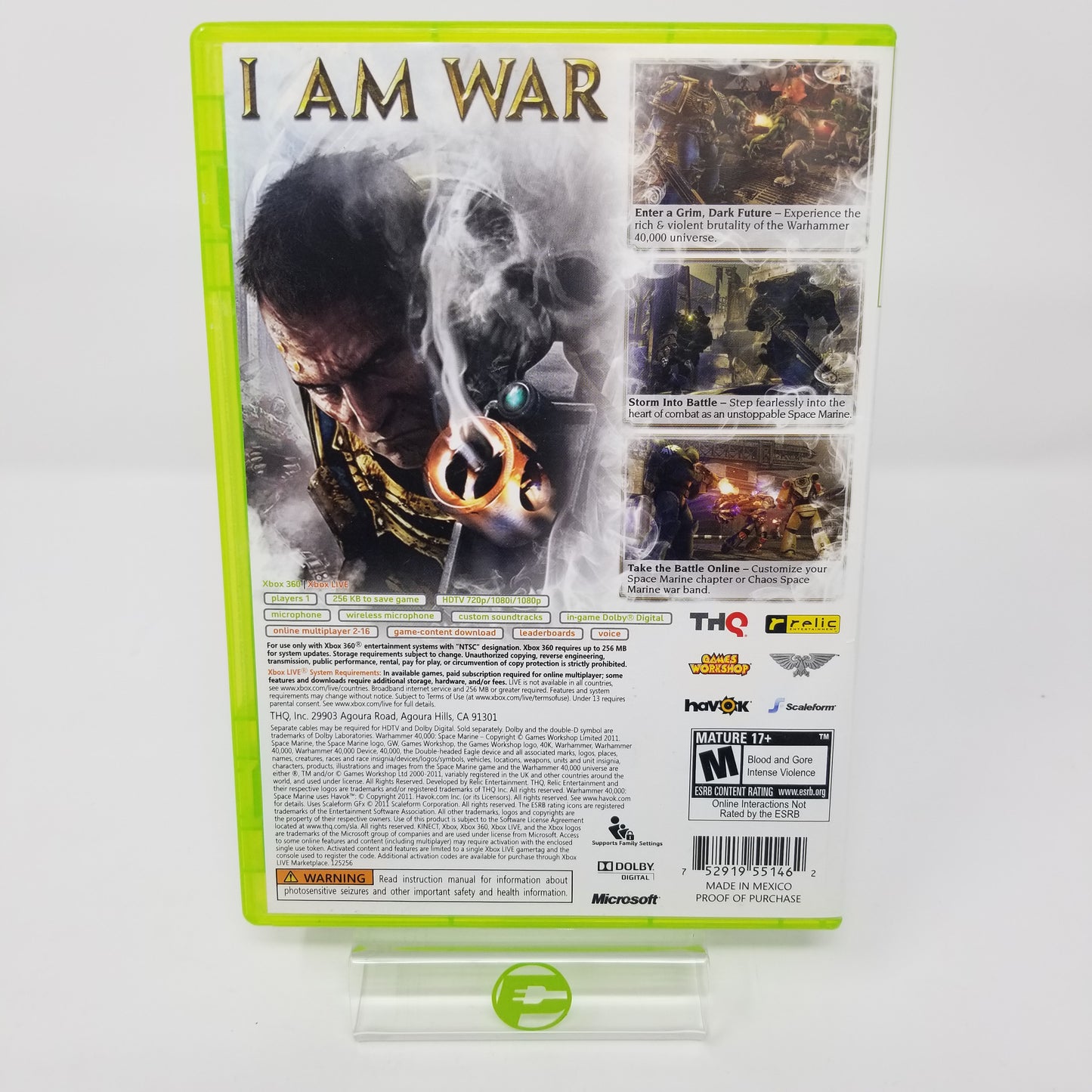 Warhammer 40,000: Space Marine (Microsoft Xbox 360, 2011)