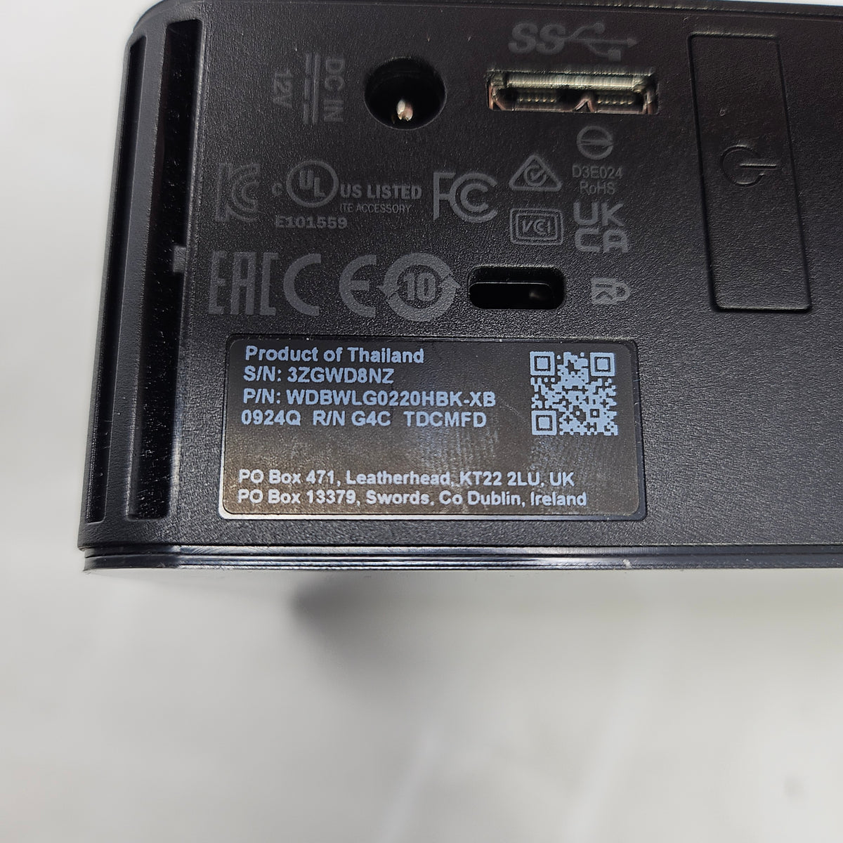 Western Digital WD 3.5" WDBWLG0220HBK-K-XB 22TB USB 3.2 Gen 1 HDD