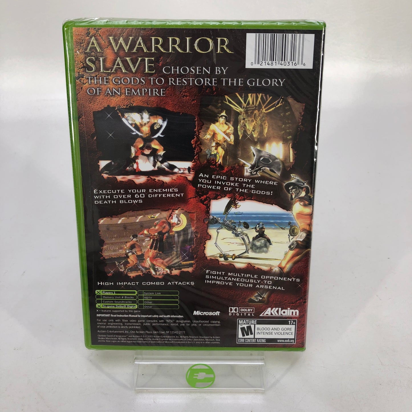 New Gladiator Sword of Vengeance (Microsoft Xbox, 2003)