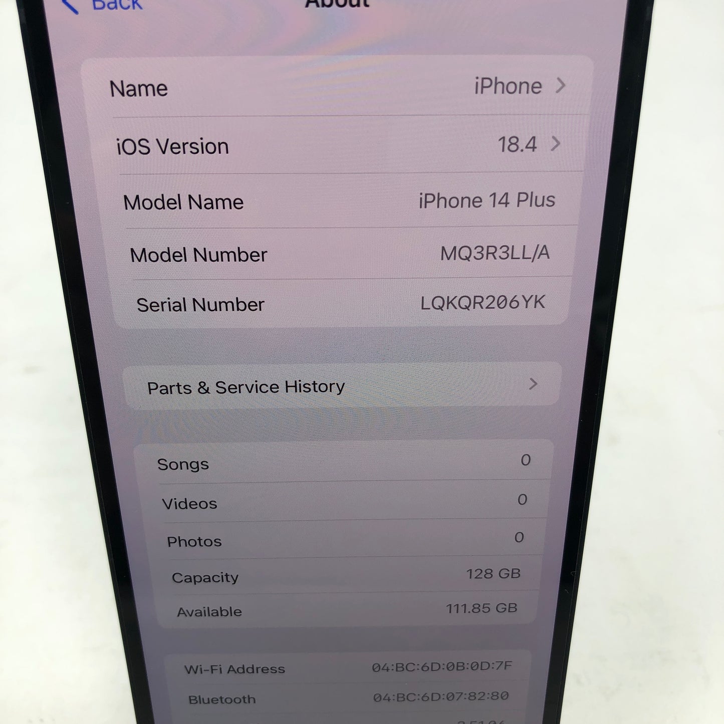 Unlocked Apple iPhone 14 Plus 128GB Midnight MQ3R3LL/A