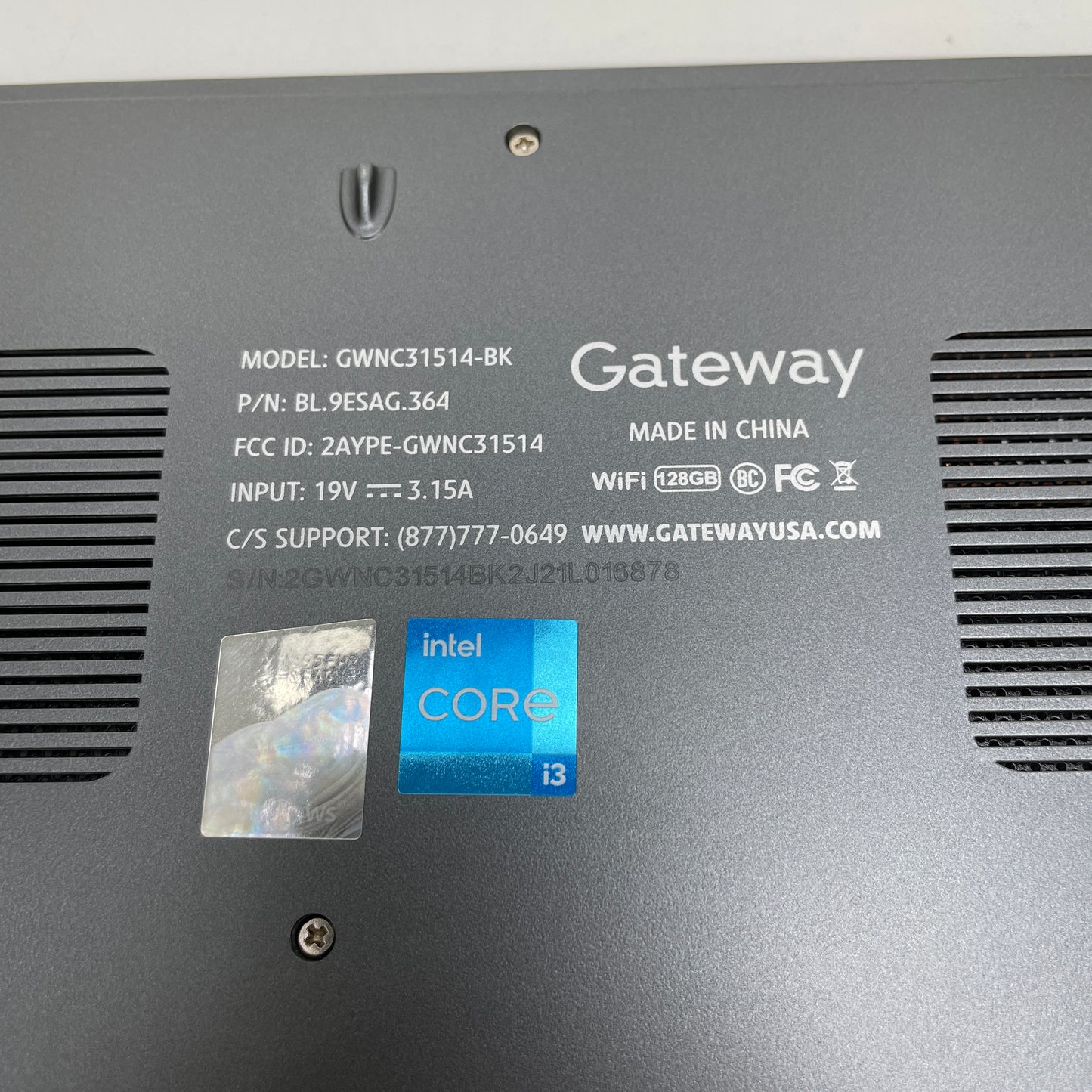 Gateway Ultra Slim GWNC31514-BK 15.6" i3-1115G4 3.0GHz 4GB RAM 128GB SSD