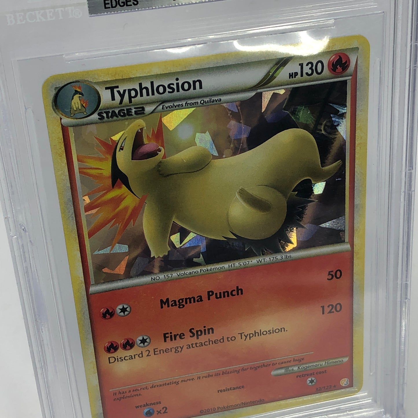 Graded 9 Pokémon TCG Heartgold & Soulsilver Typhlosion 32/123 English