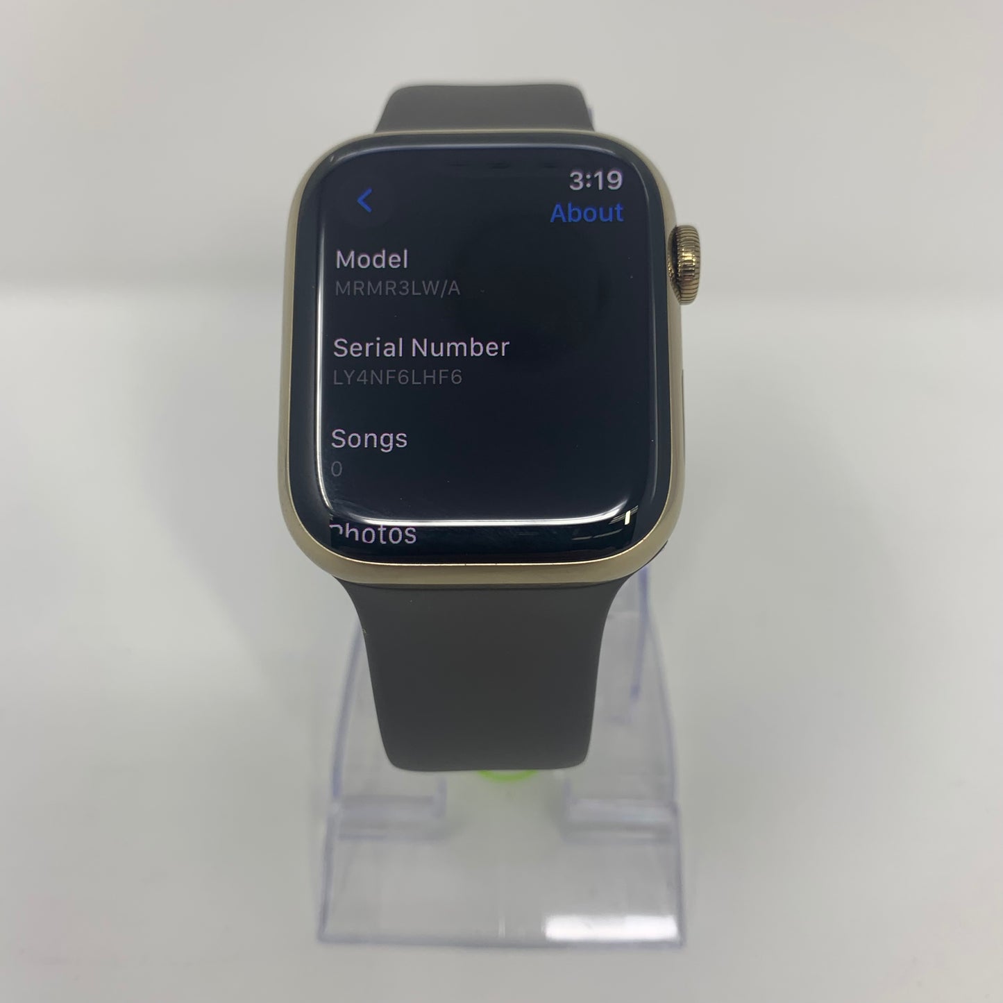 GPS Only Apple Watch Series 9 45MM Gold Stainless Steel Black Sport Band A2984