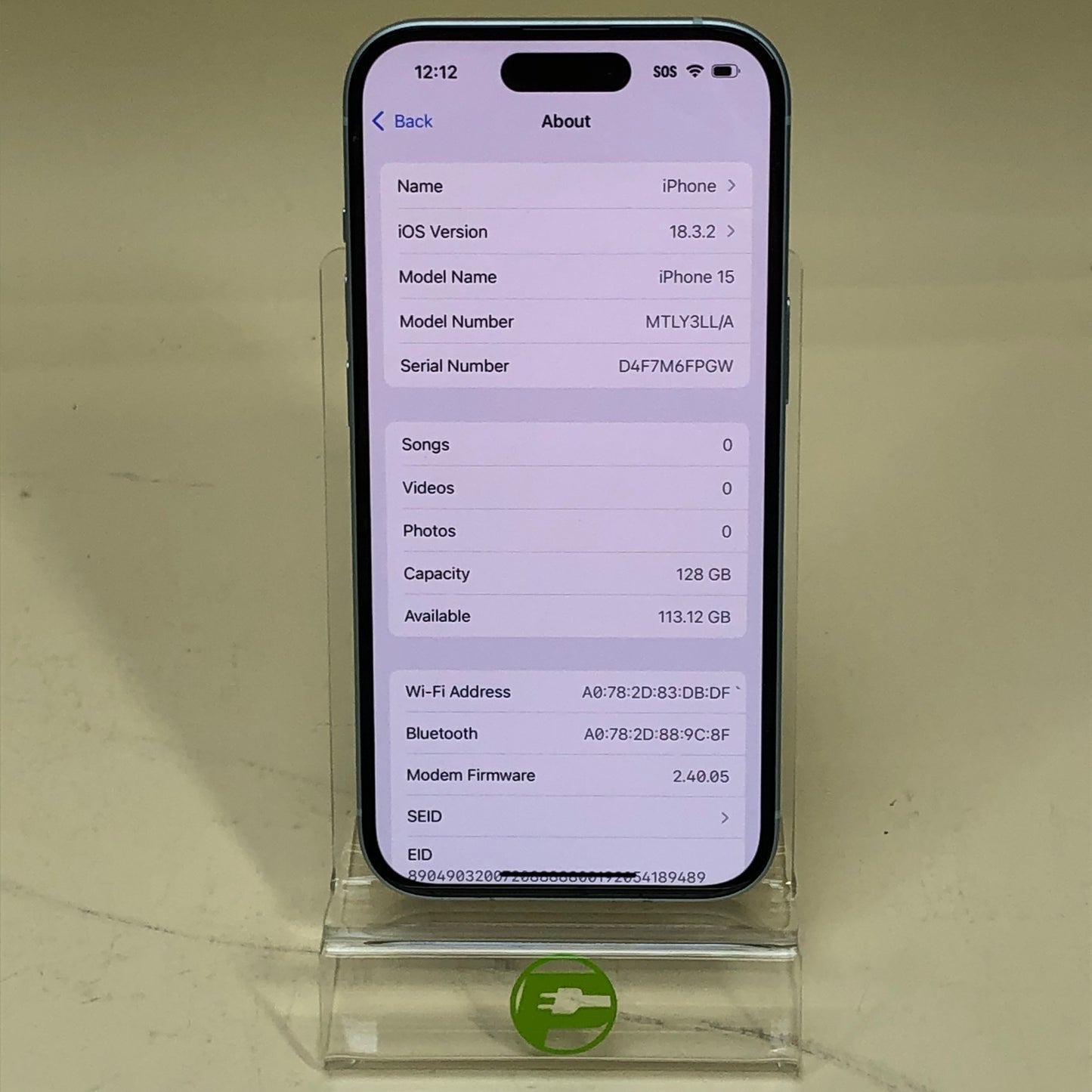 Unlocked Apple iPhone 15 128GB BLUE MTLY3LL/A