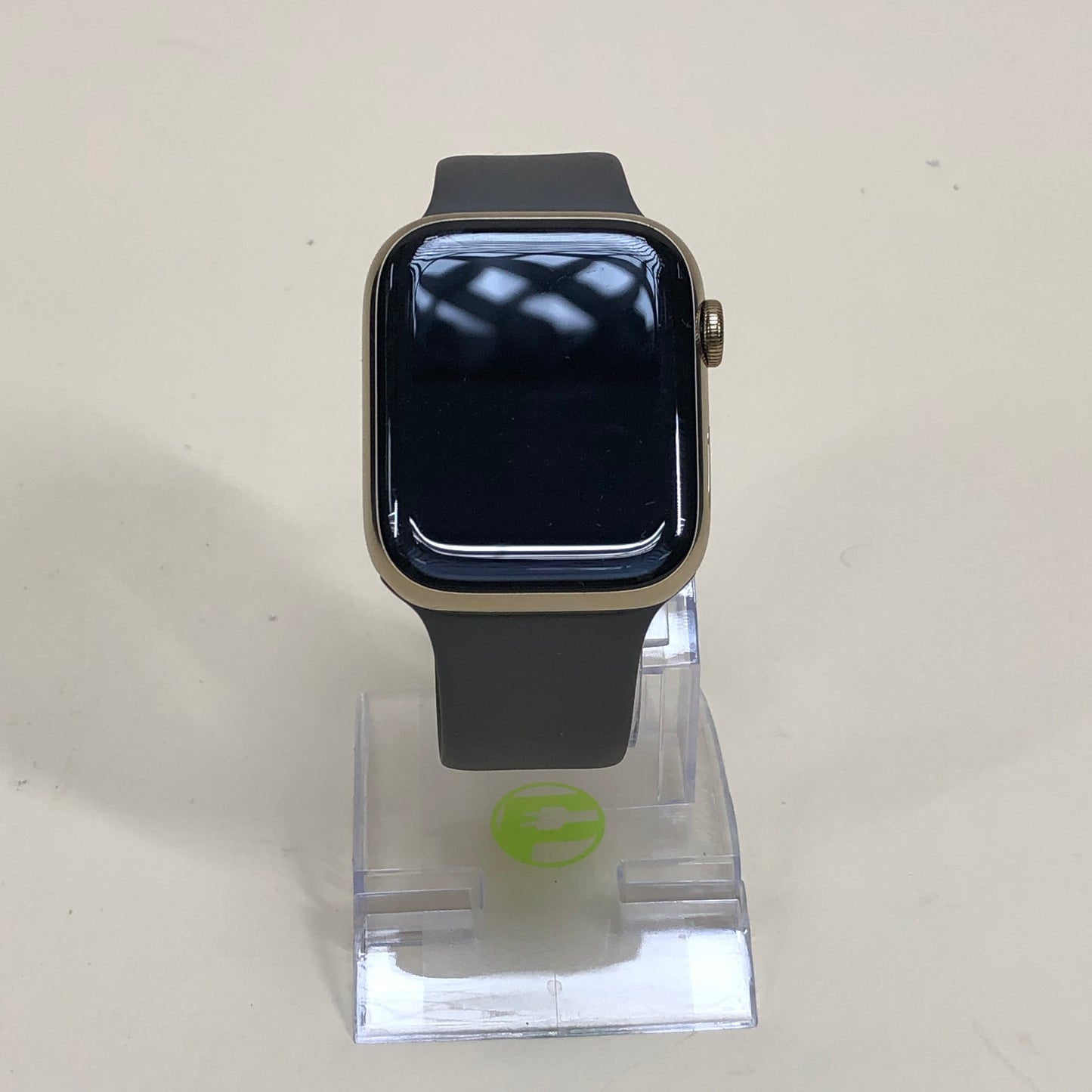 GPS Only Apple Watch Series 9 45MM Gold Stainless Steel Black Sport Band A2984