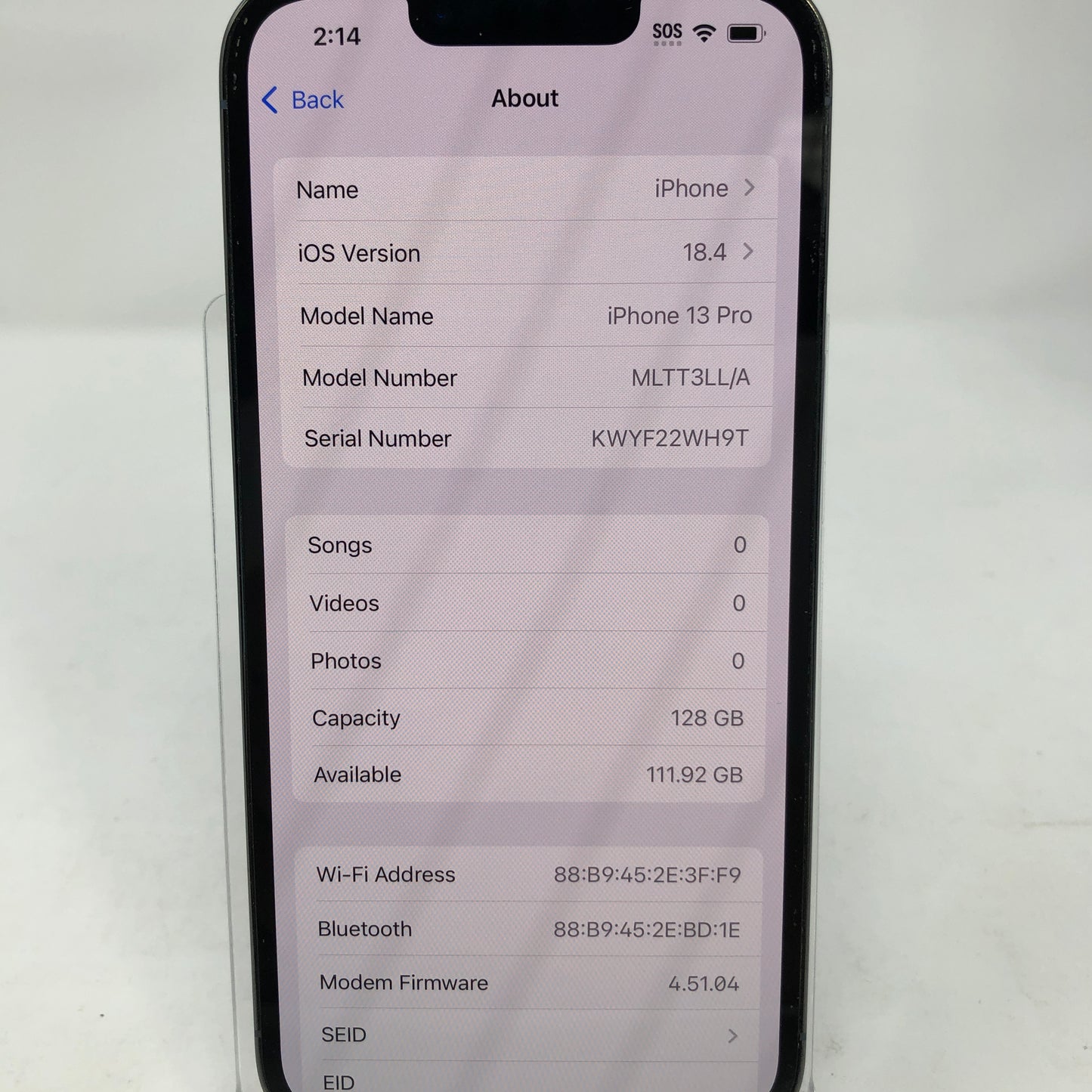 Unlocked Apple iPhone 13 Pro 128GB 18.4 SIERRA BLUE A2483