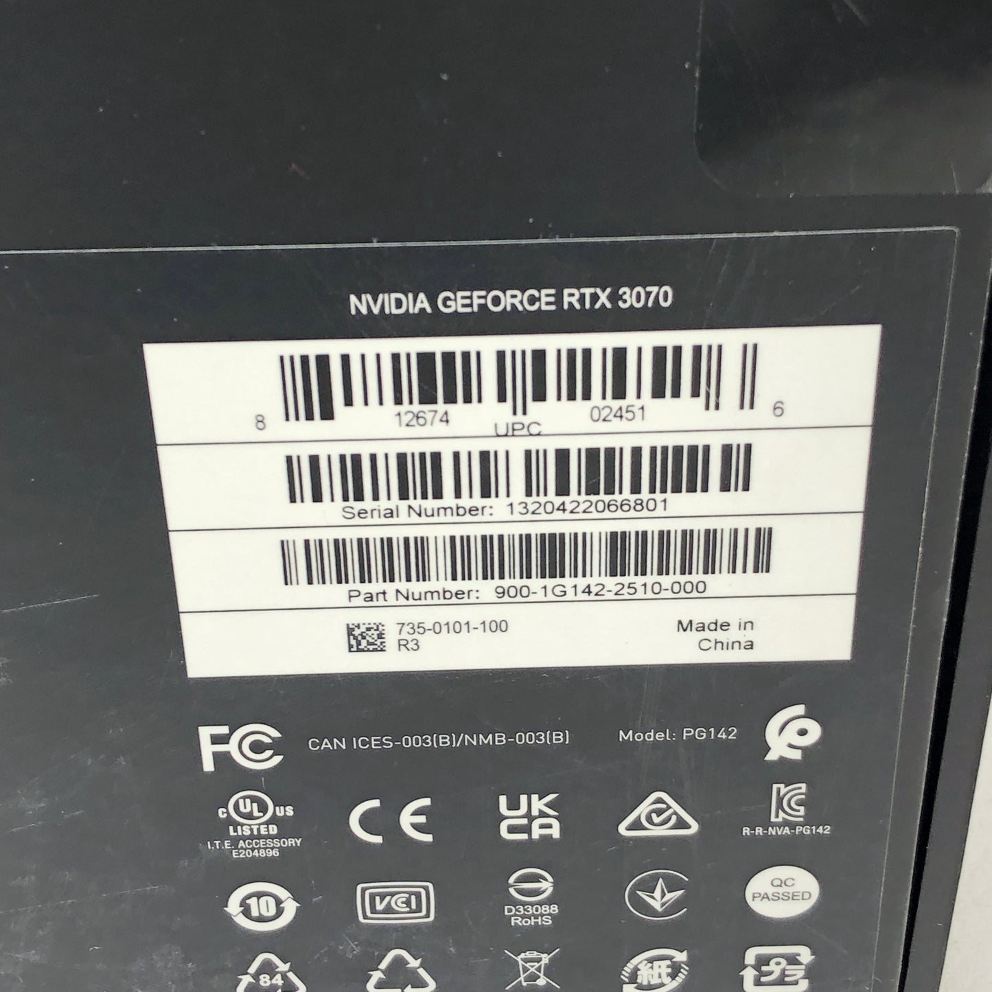 NVIDIA GeForce RTX 3070 8GB GDDR6 Graphics Card 9001G1422510000