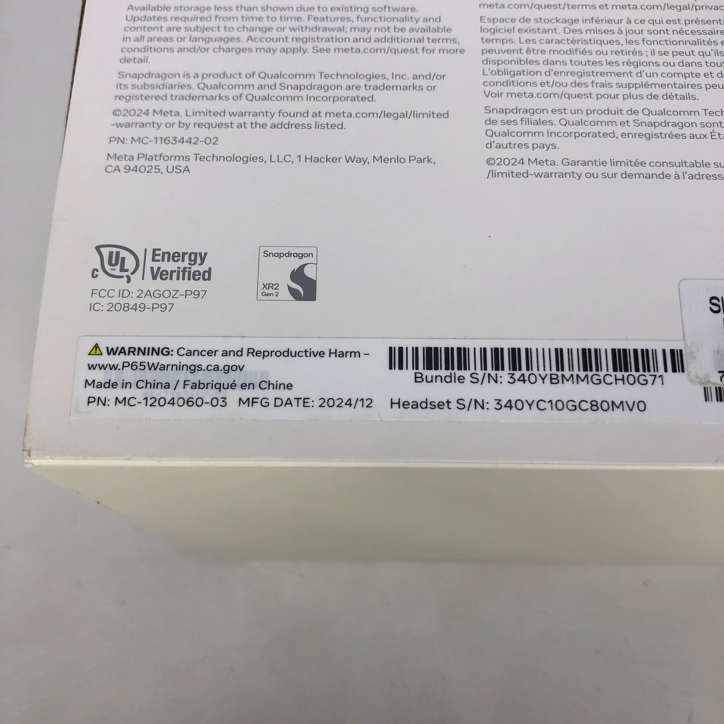 New Meta Quest 3S 128GB Standalone All-in-One VR Headset P97