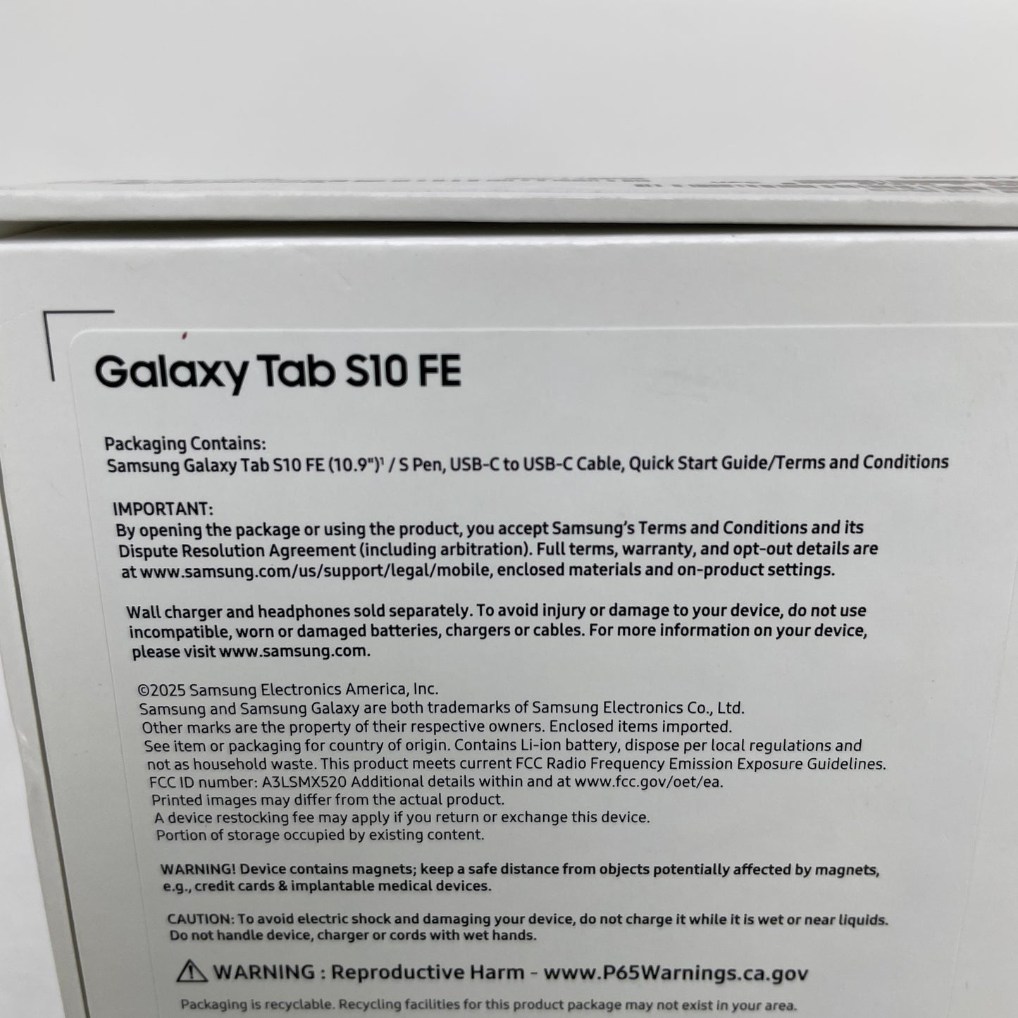 New WiFi Only Samsung Tab S10 FE 10.9" 128GB Gray SM-X520