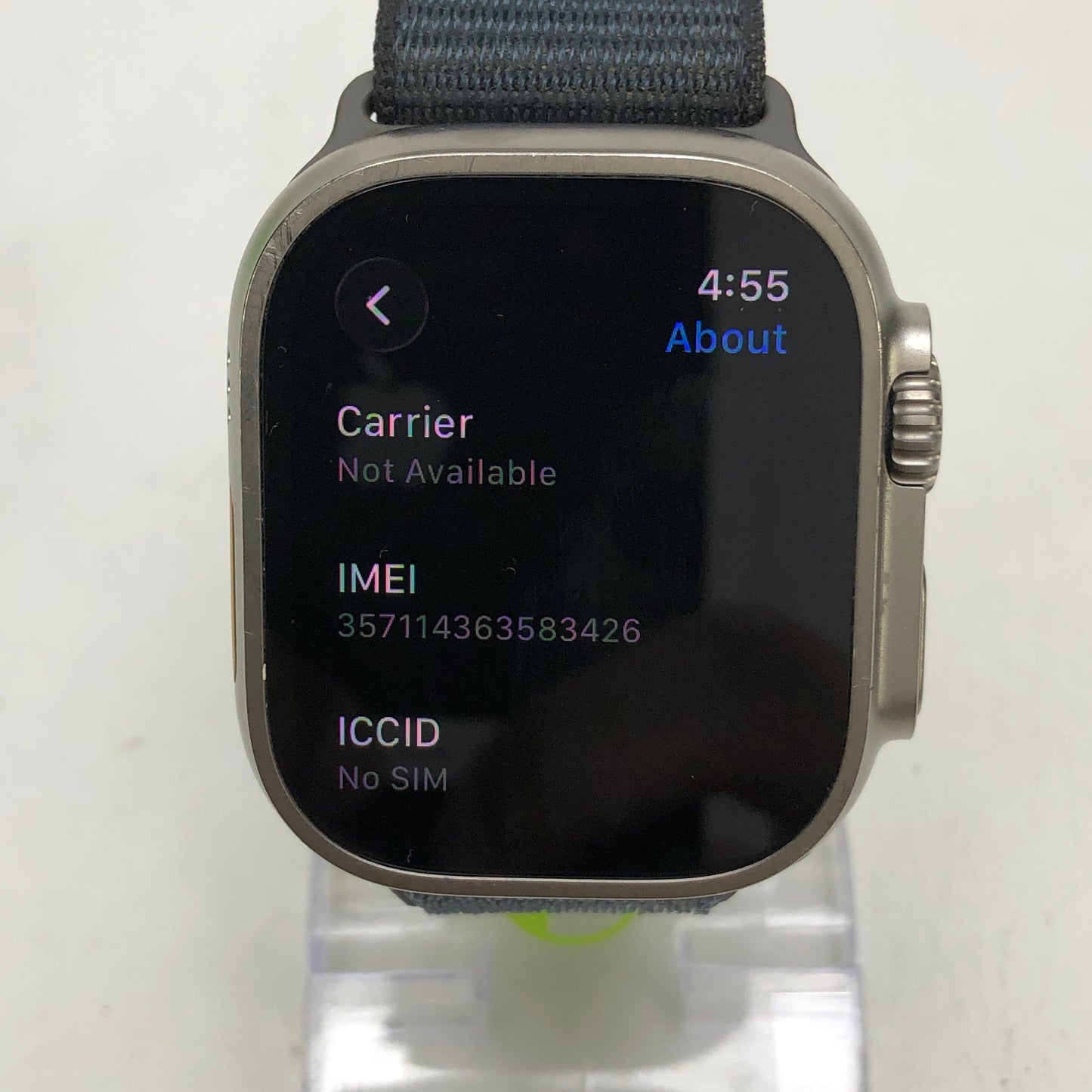 Unlocked Apple Watch Ultra 2 49MM Natural Titanium Indigo Alpine Loop MREY3LL/A