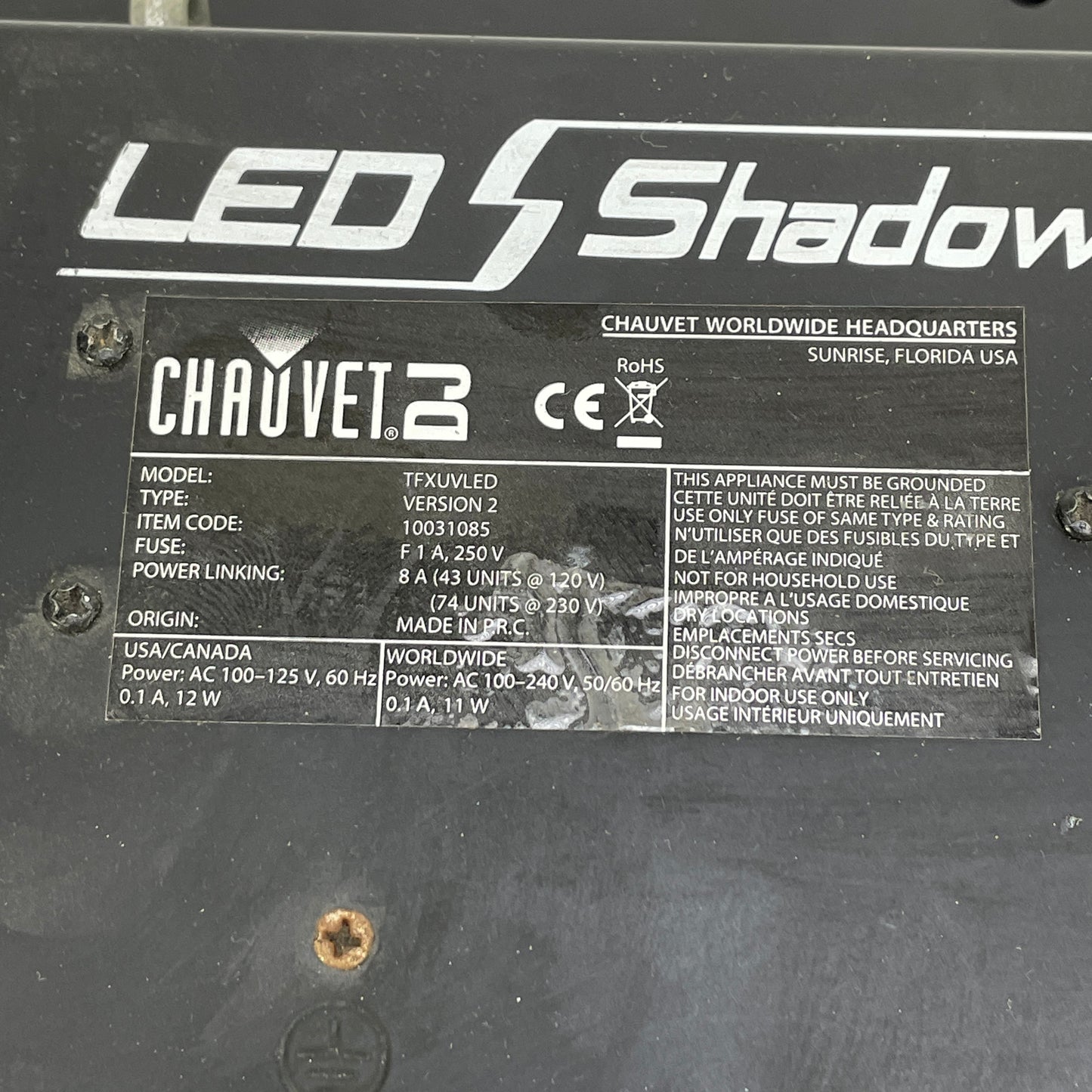 Chauvet DJ LED Shadow Effect Light TFXUVLED