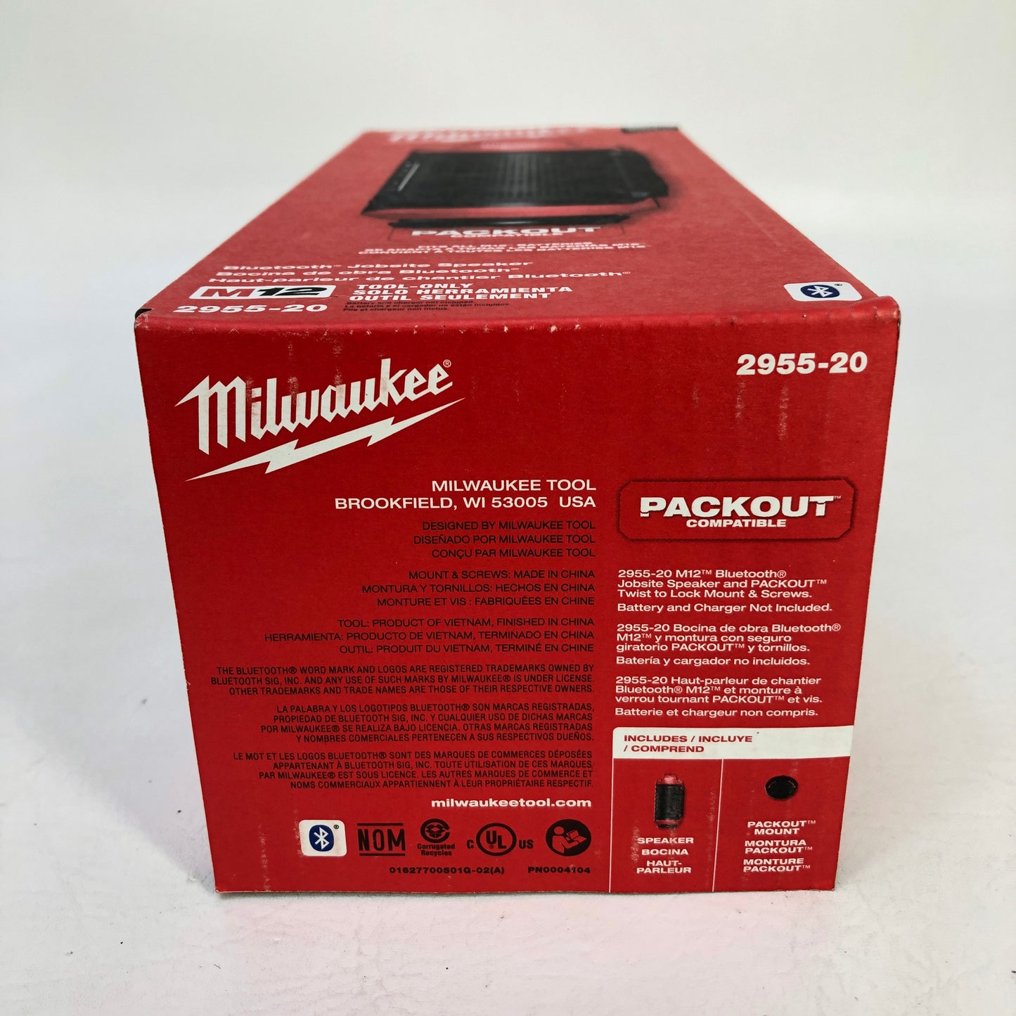 New Milwaukee M12 PACKOUT Bluetooth Jobsite Mini Speaker 2955-20
