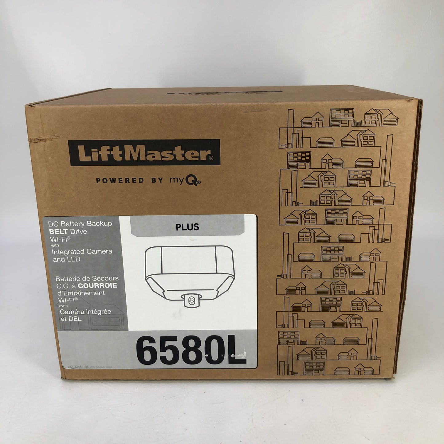 New Liftmaster 6580L 1HPs DC Belt Garage Door Opener w/ Camera & Battery