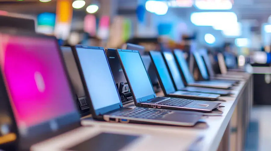Gaming laptops on display highlighting graphics performance at PayMore Rockville