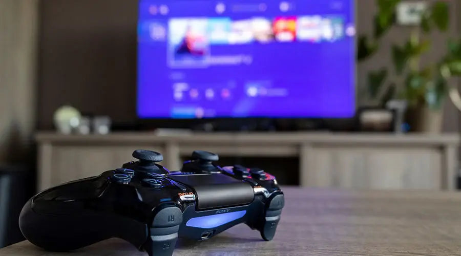 Video game consoles displayed in store at PayMore Rockville