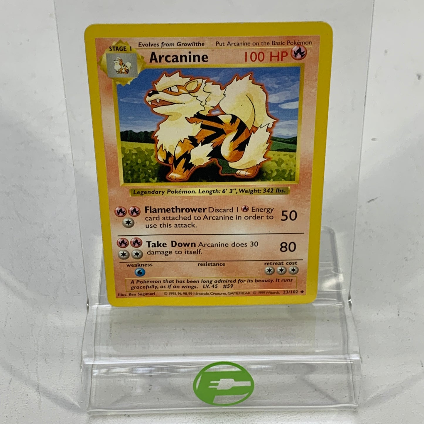Pokémon TCG Base Set Arcanine [Shadowless] 23/102 Regular English