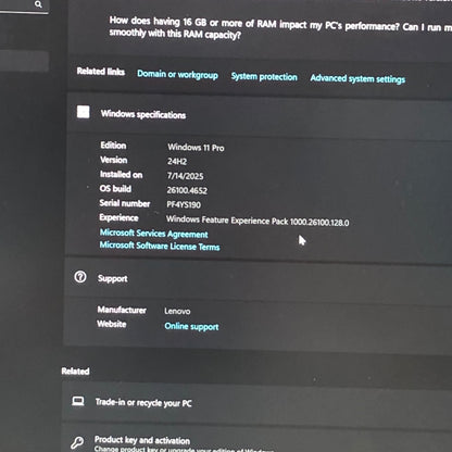 Lenovo Legion Pro 7 16IRX9H 16" i9-14900HX 2.2GHz 32GB RAM 1TB SSD 