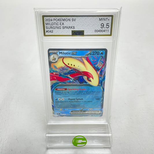 Pokémon TCG Surging Sparks Milotic EX 042/191 Holo English AGS 9.5
