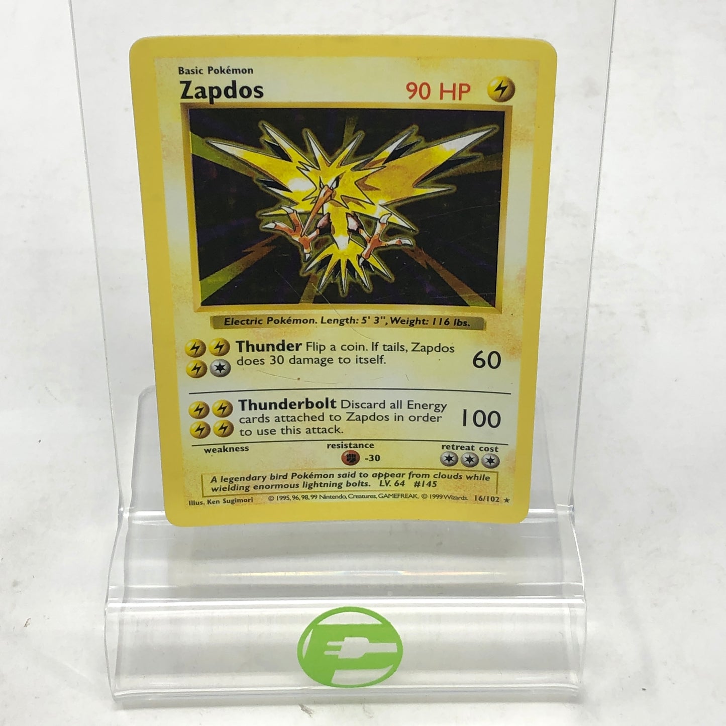 Pokémon TCG Base Set Zapdos (Shadowless) 30/102 Holo English