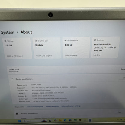 Gateway Ultra Slim GWNC31514-BK 15.6" i3-1115G4 3.0GHz 4GB RAM 128GB SSD