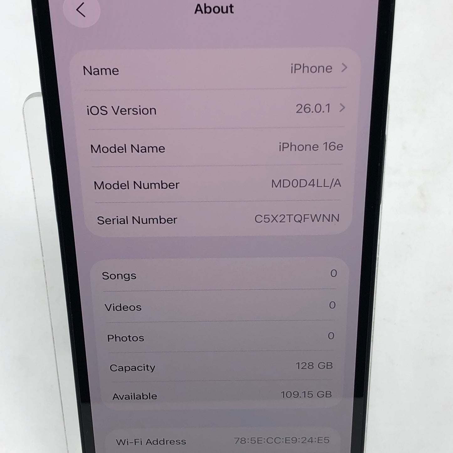 T-Mobile Apple iPhone 16e 128GB Black MD0D4LL/A