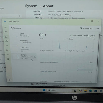 HP Laptop 255 G10 15.6" Ryzen 7 7730U 2.0GHz 32GB RAM 1TB SSD