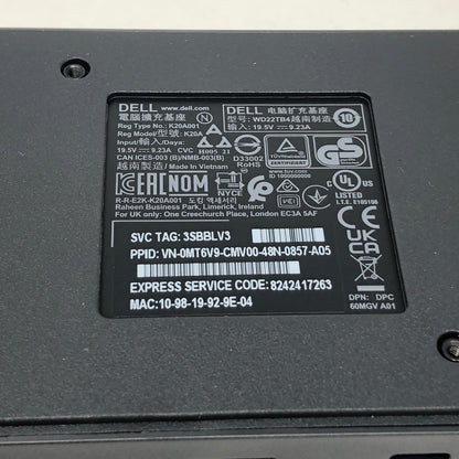 Dell WD22TB4 Thunderbolt Docking Station K20A