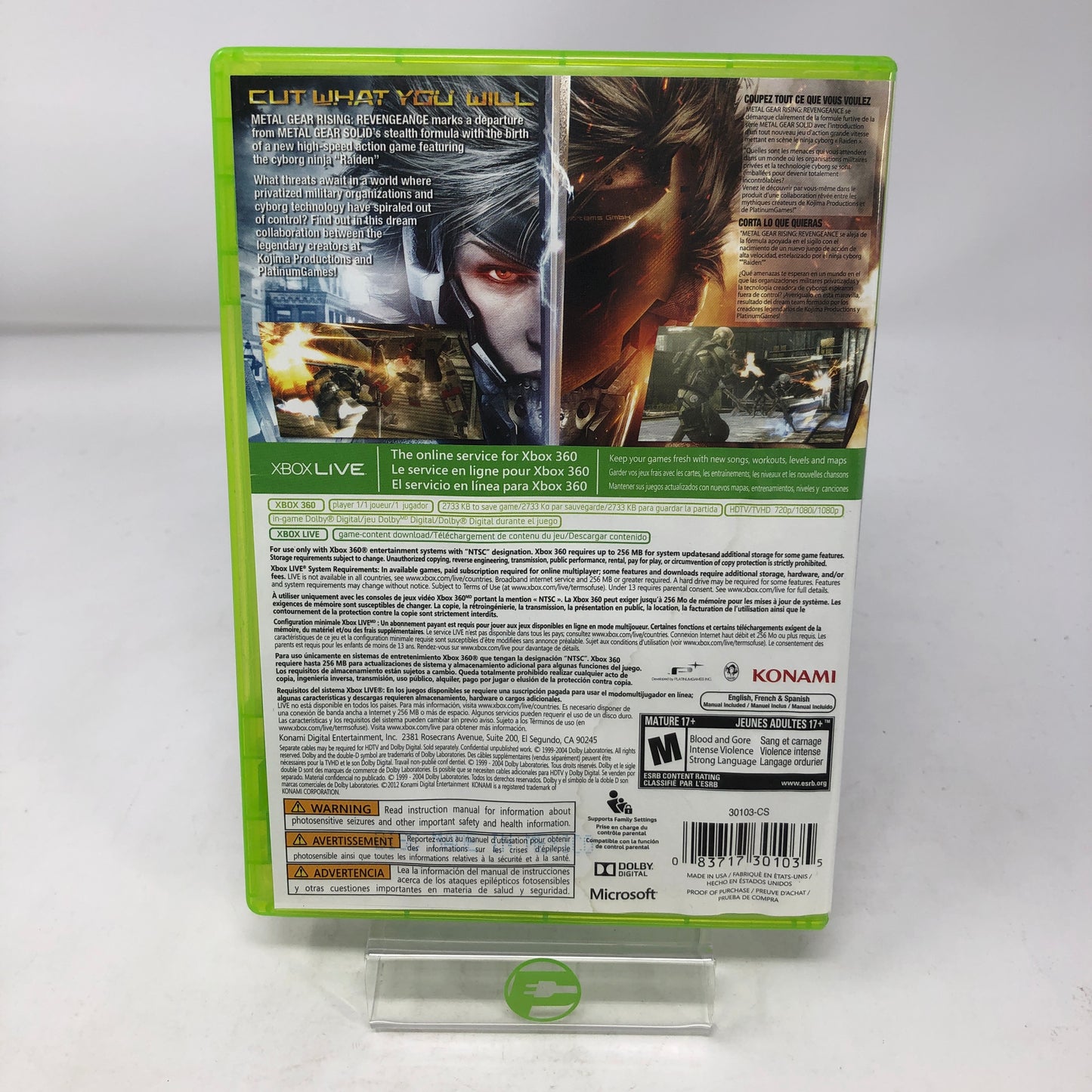 Metal Gear Rising: Revengeance (Microsoft Xbox 360, 2013)