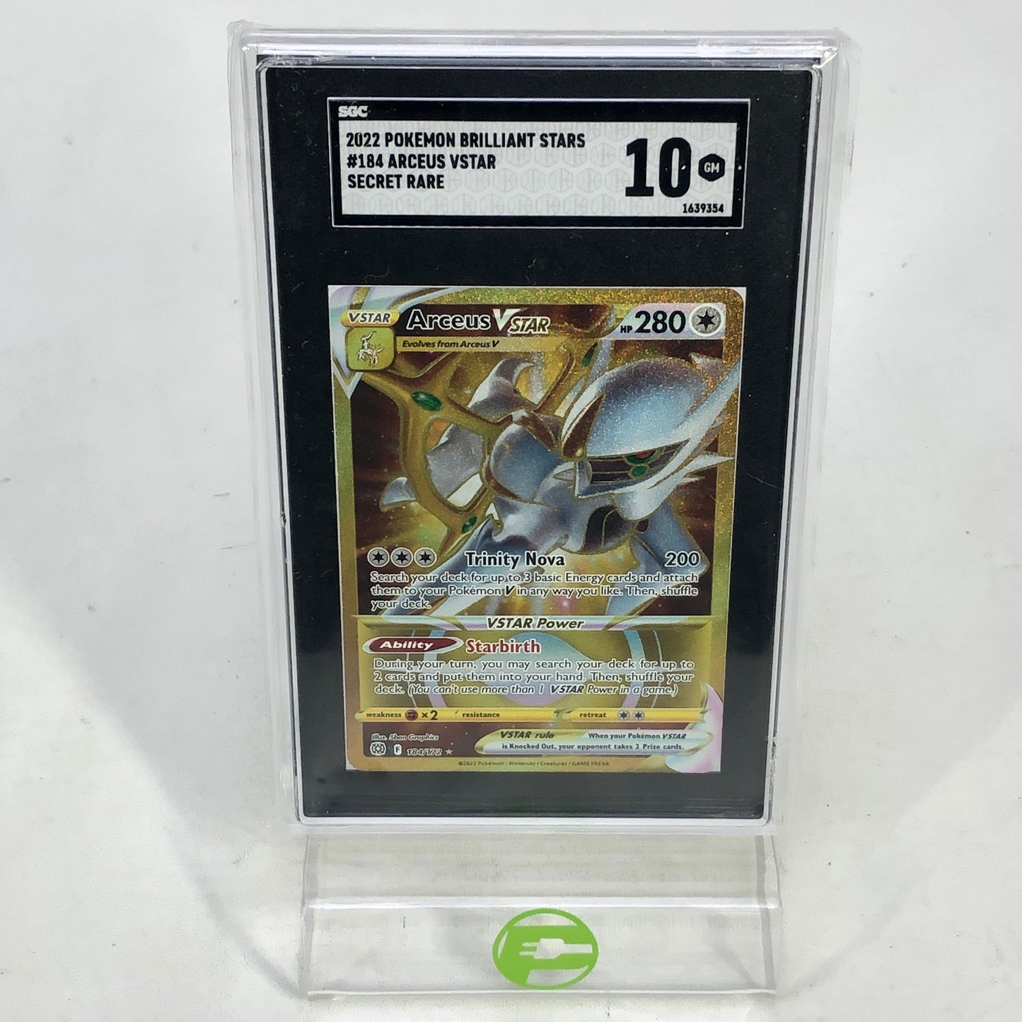 Pokémon TCG Brilliant Stars Arceus VStar 184/172 Holo English SGC 10