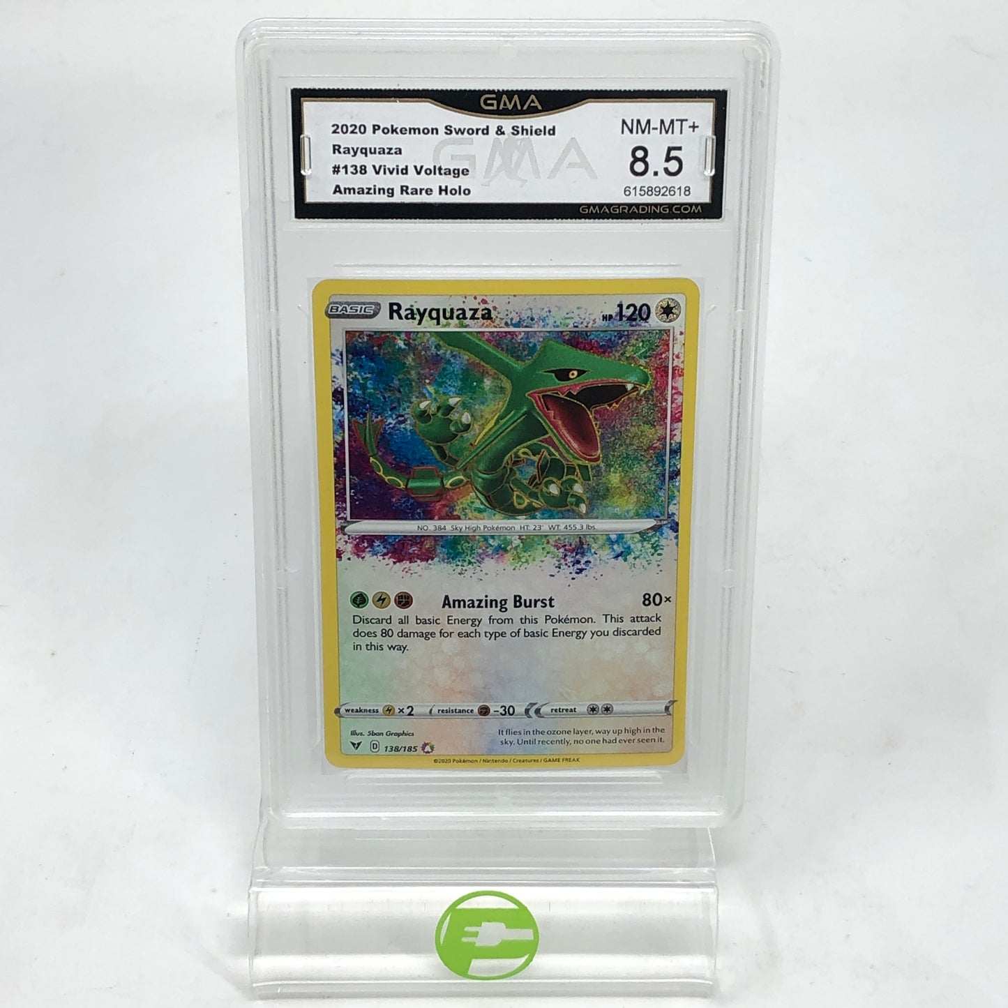 Graded 8.5 Pokémon TCG Vivid Voltage Rayquaza 138/185 English