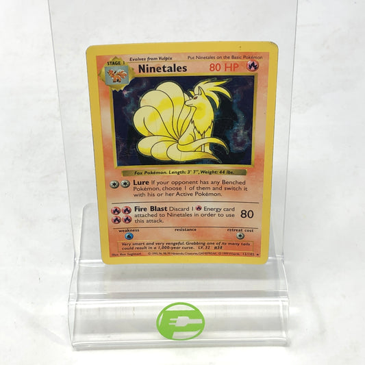 Pokémon TCG Base Set Ninetales (Shadowless) 12/102 Holo English