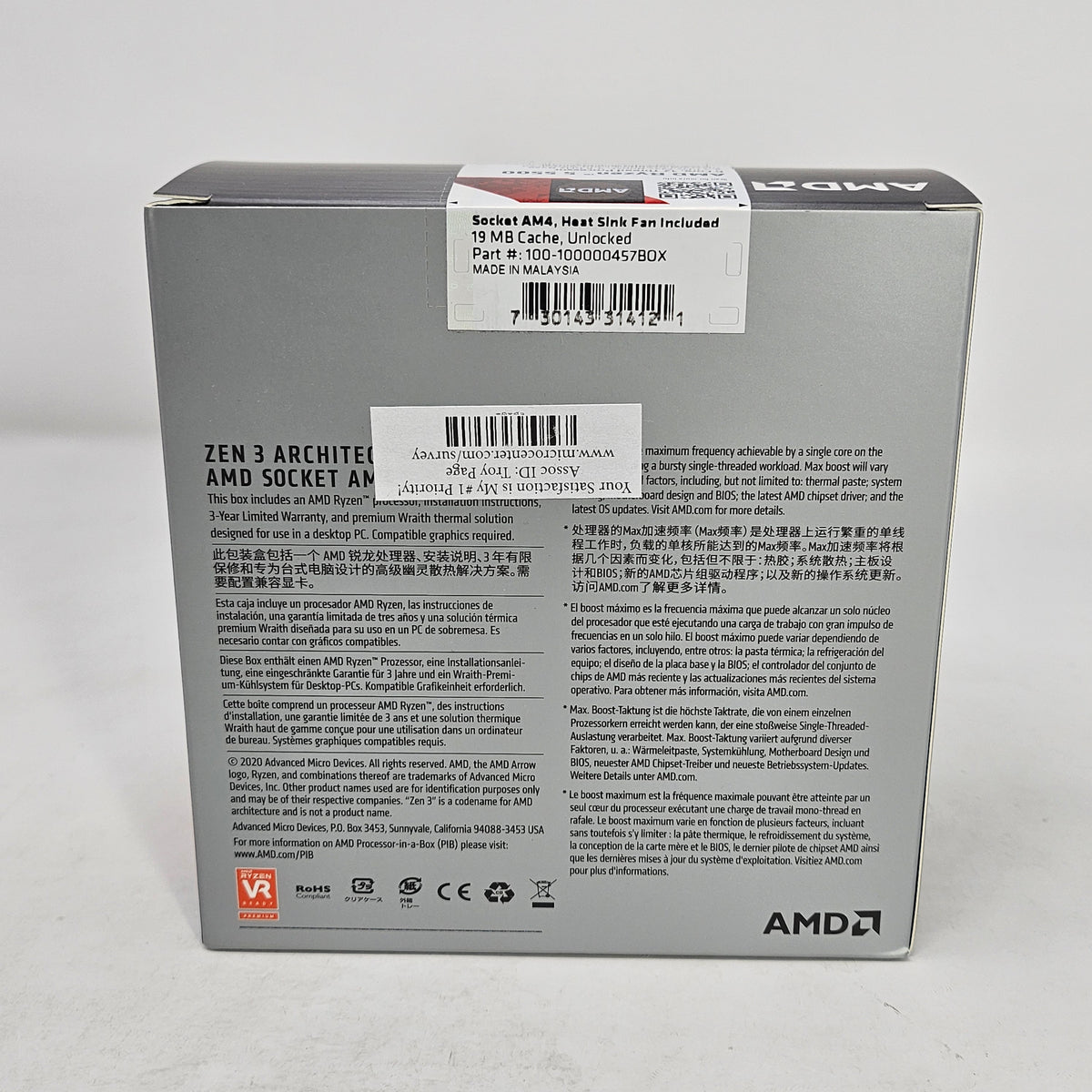 New AMD Ryzen 5 5500 3.60GHz 6 Core 100-100000457BOX 12 Thread AM4