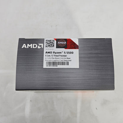 New AMD Ryzen 5 5500 3.60GHz 6 Core 100-100000457BOX 12 Thread AM4