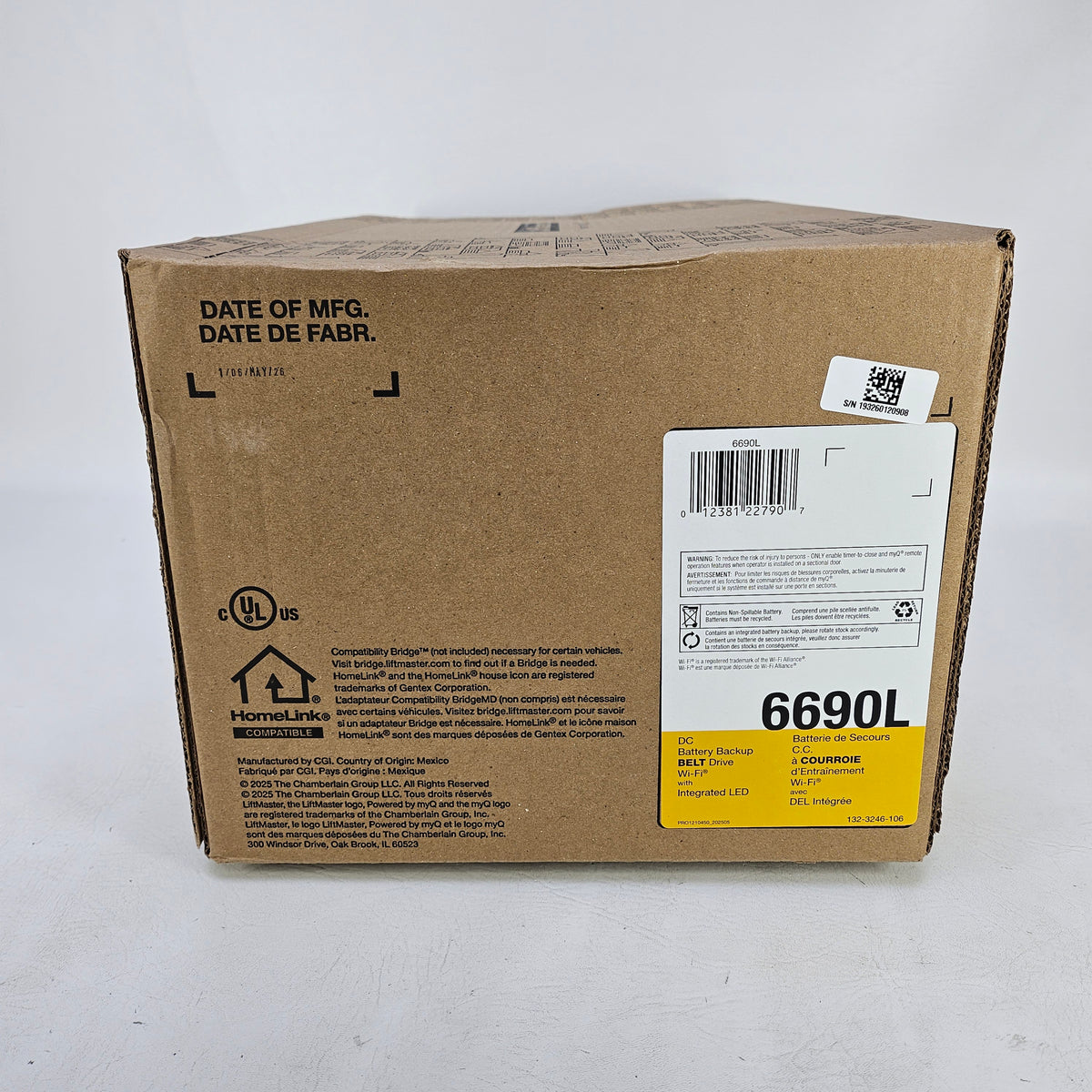 New LiftMaster 6690L Smart Belt Drive Garage Door Opener 360° Camera Wi-Fi