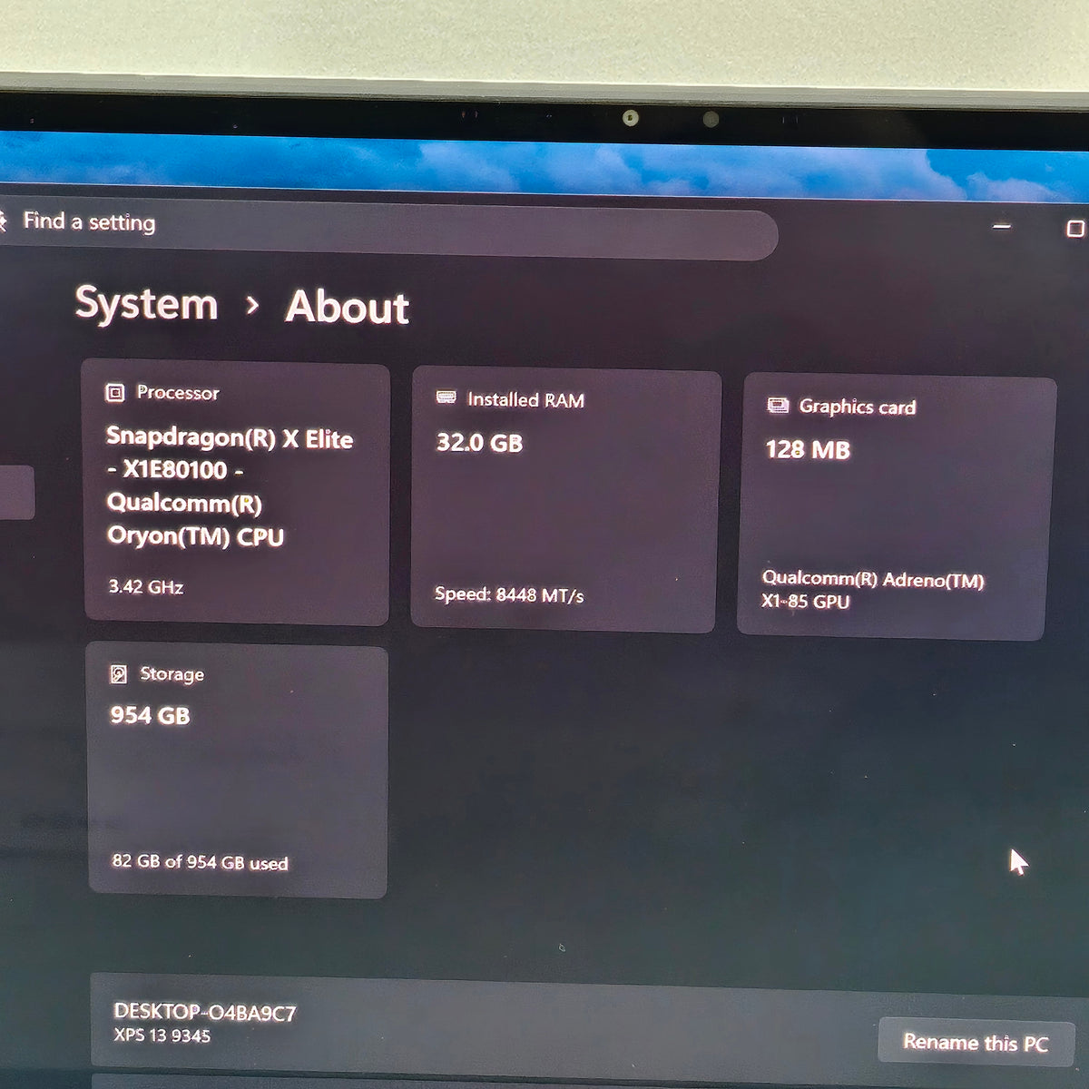 Dell XPS 13 9345 13.4" Snapdragon X Elite X1E80100 3.42Ghz 32GB RAM 1TB SSD
