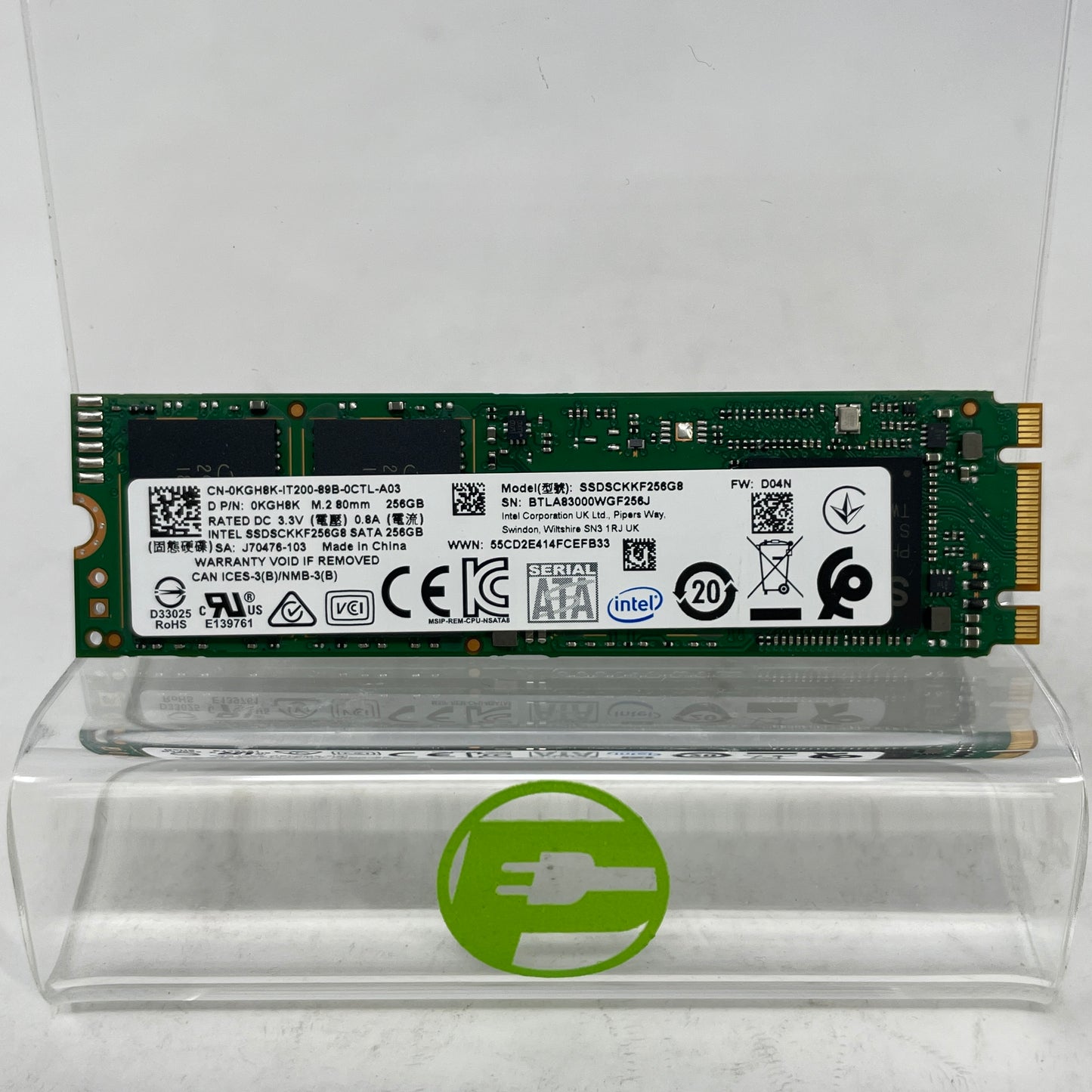 Intel 2280mm SSDSCKKF256G8 256GB M.2 SATA SSD 0KGH8K