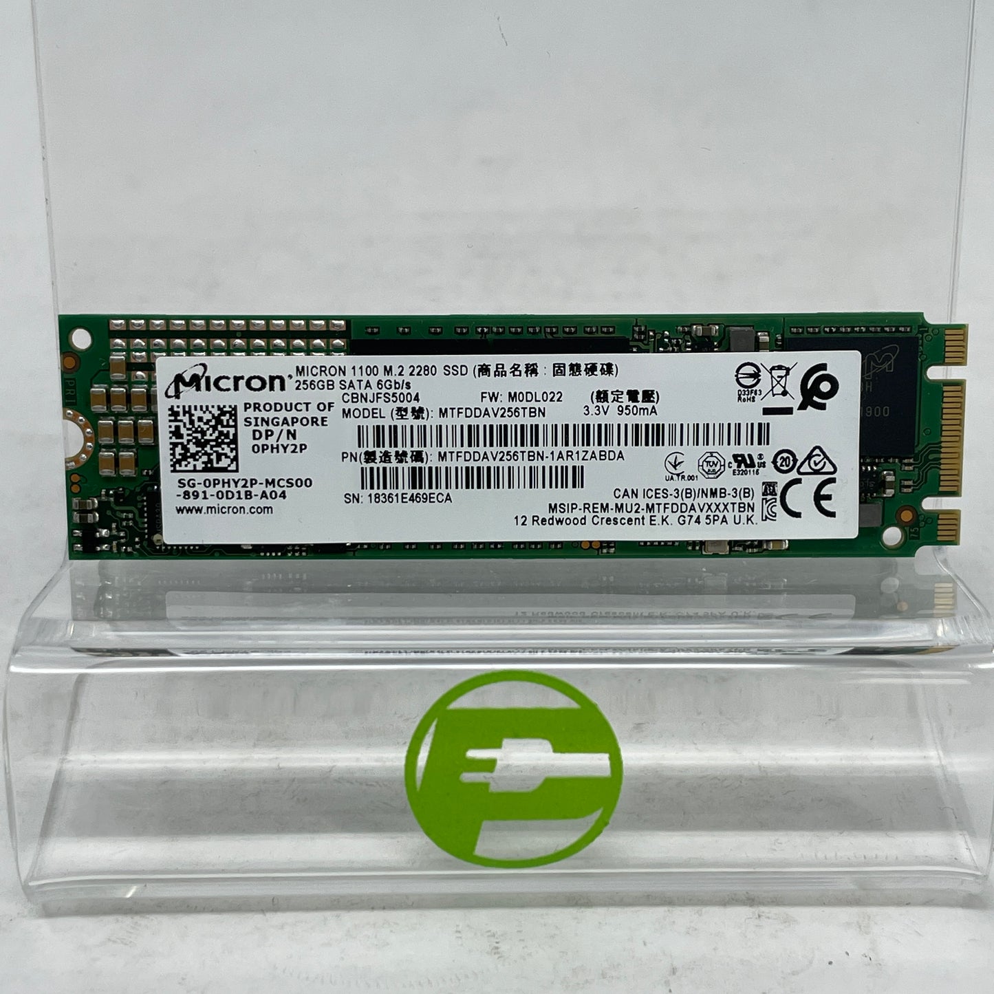 Micron 2280mm  MTFDDAV256TBN-1AR1ZABDA 256GB M.2 SATA SSD