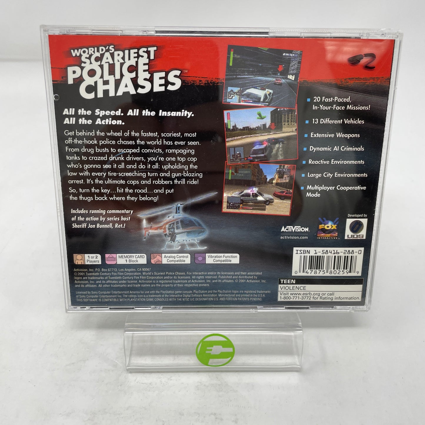 Worlds Scariest Police Chases (Sony PlayStation 1 PS1, 2001)
