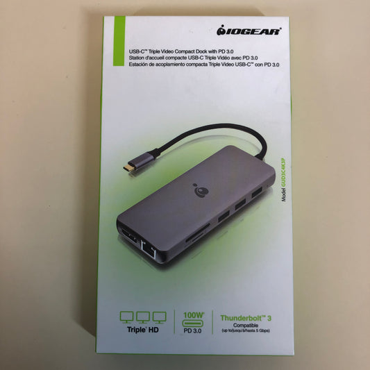 New IOGEAR USB-C Triple Video Compact Dock Video Compact Dock GUD3C4K3P
