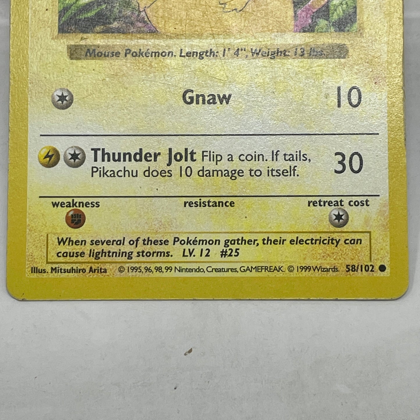 Pokémon TCG Base Set Pikachu (Red Cheeks) (Shadowless) 58/102 Regular English