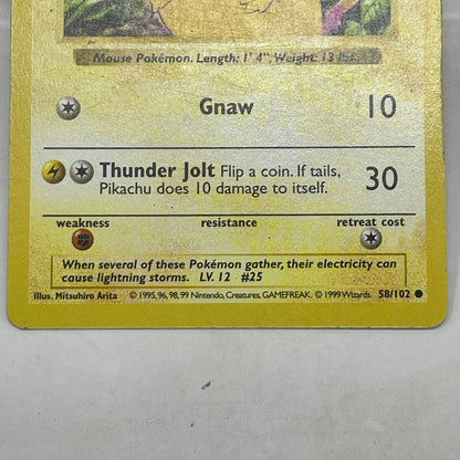 Pokémon TCG Base Set Pikachu (Red Cheeks) (Shadowless) 58/102 Regular English