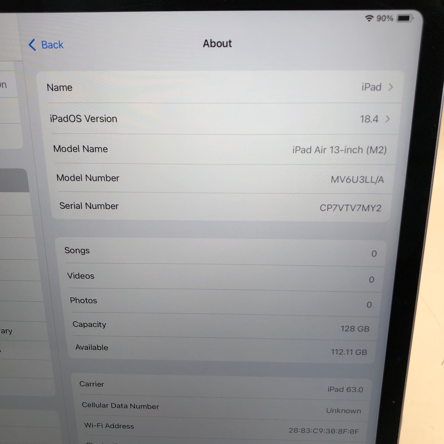 WiFi Only Apple iPad Air 13" M2 128GB Purple  MV6U3LL/A