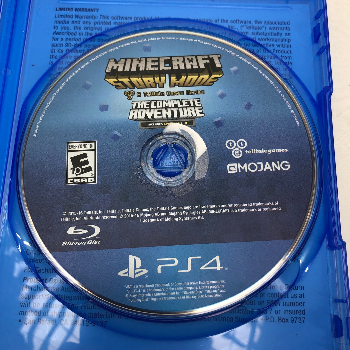 Minecraft: Story Mode Complete Adventure (Sony PlayStation 4 PS4, 2016)