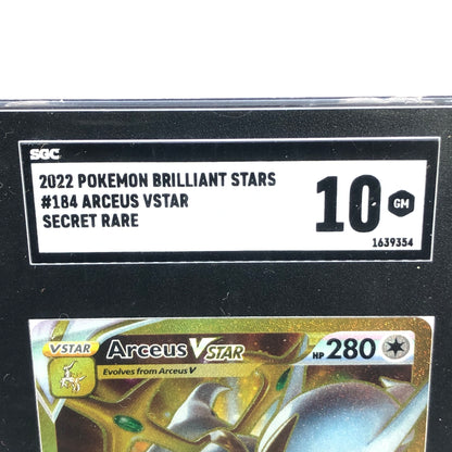 Pokémon TCG Brilliant Stars Arceus VStar 184/172 Holo English SGC 10