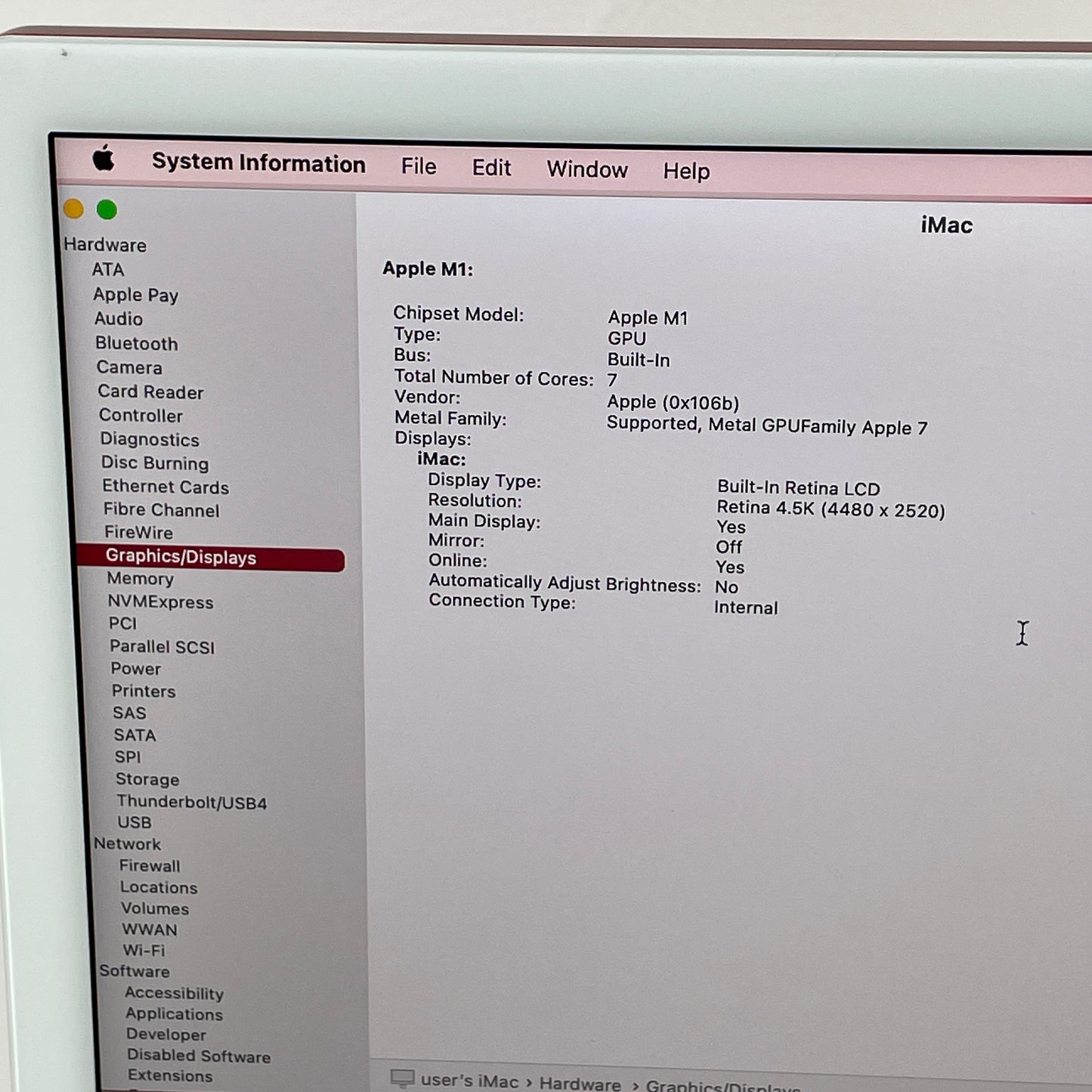 2021 Apple iMac 24" M1 3.2GHz 8GB RAM 256GB SSD Silver A2439 No Power Cord