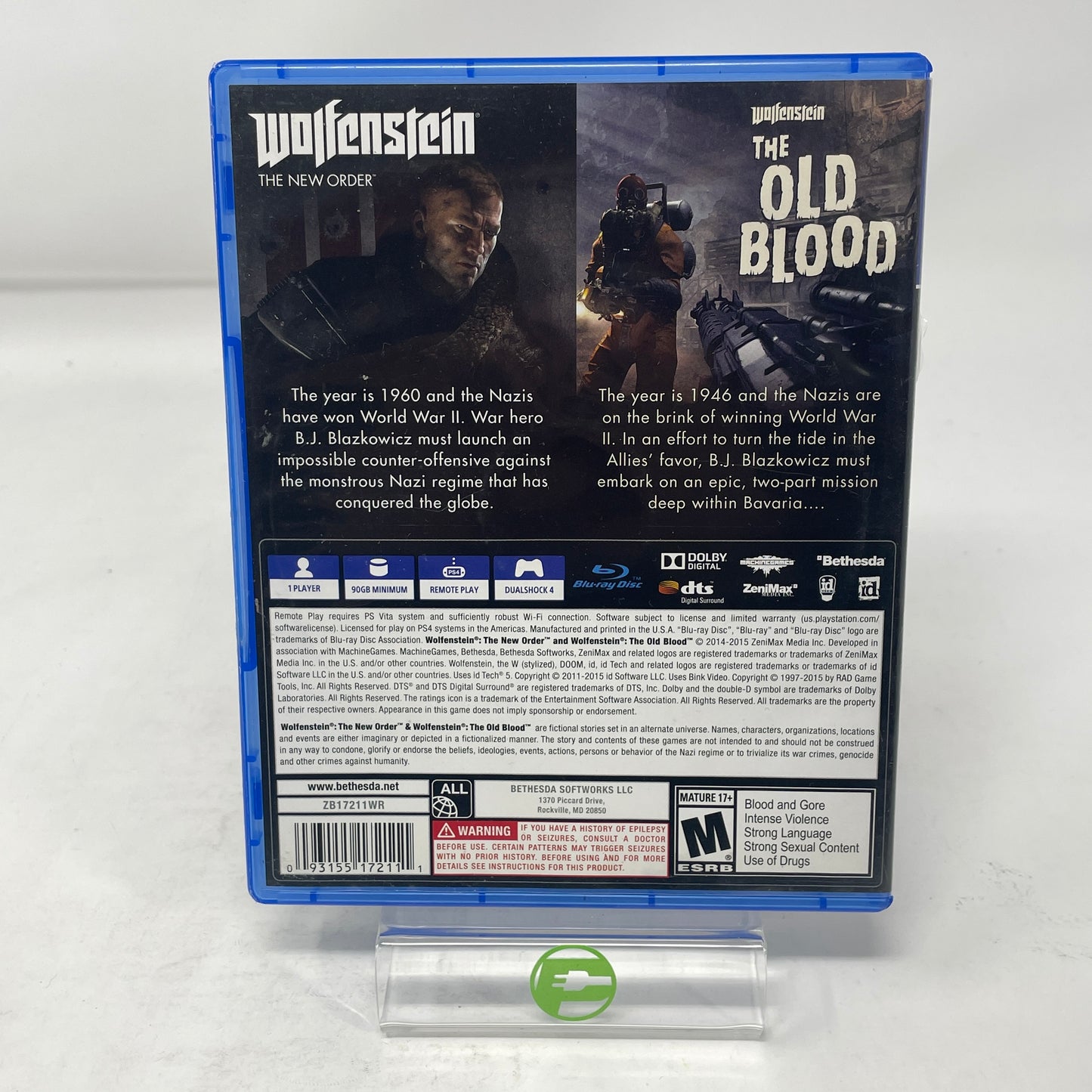 Wolfenstein The New Order and The Old Blood (Sony PlayStation 4 PS4, 2017)