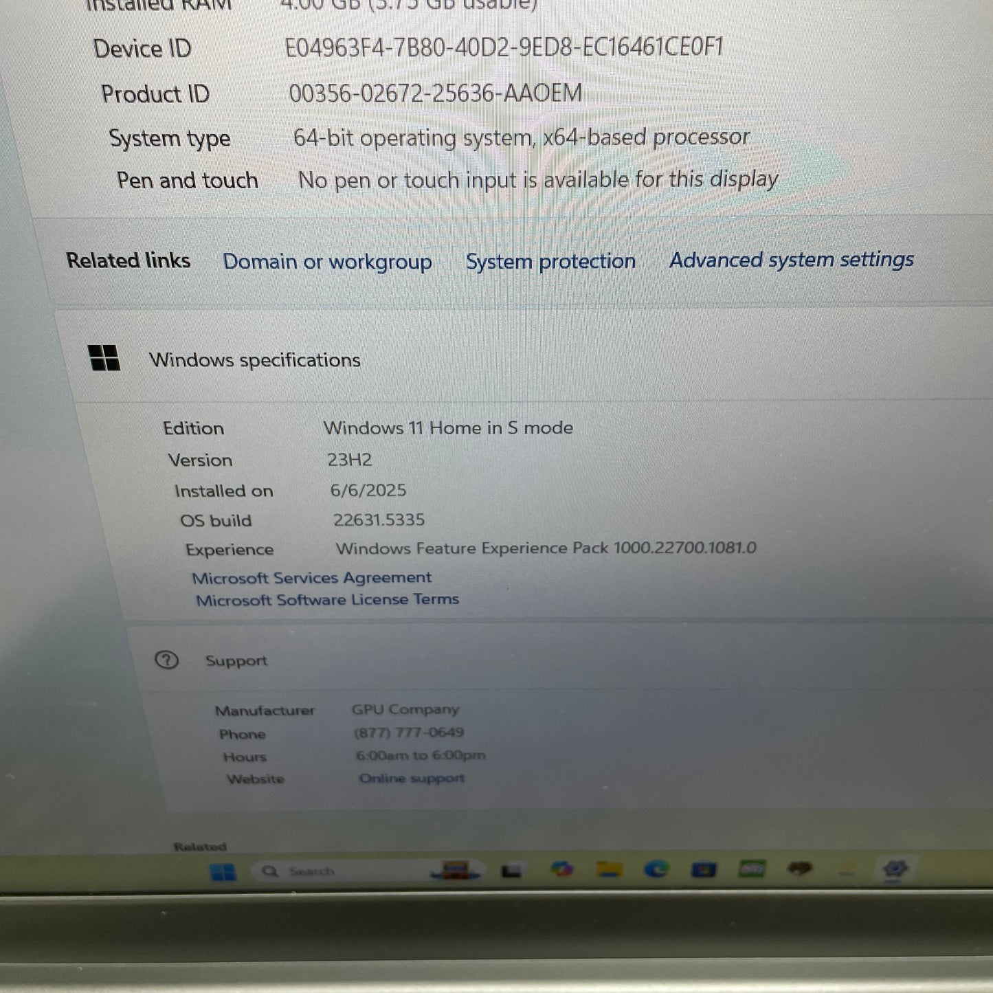 Gateway Ultra Slim GWNC31514-BK 15.6" i3-1115G4 3.0GHz 4GB RAM 128GB SSD