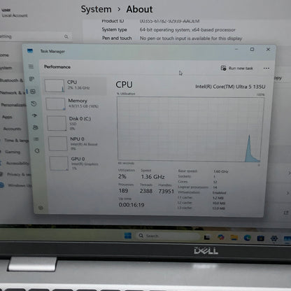 Dell Latitude 5550 15.6" Ultra 5 135U 1.6GHz 32GB RAM 512GB SSD