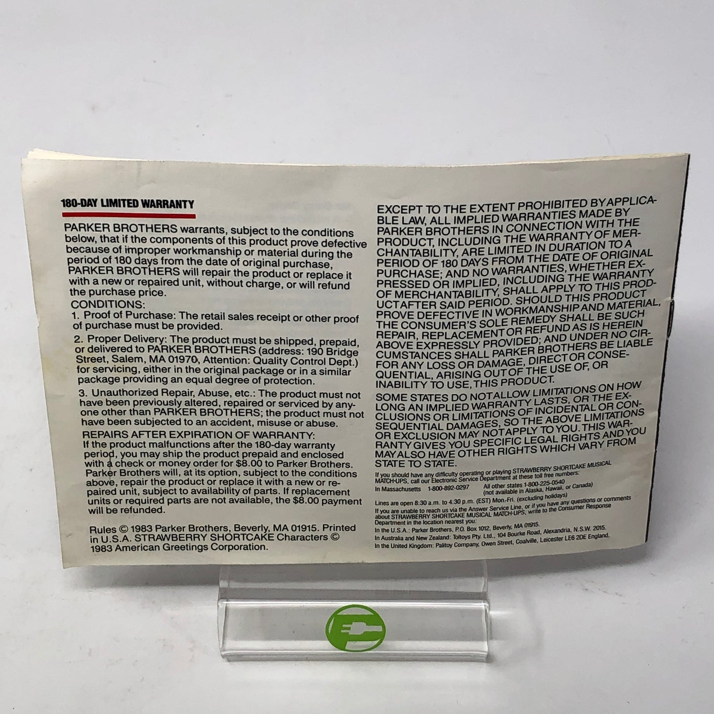 Strawberry Shortcake Musical Match-ups (Atari 2600, 1982)